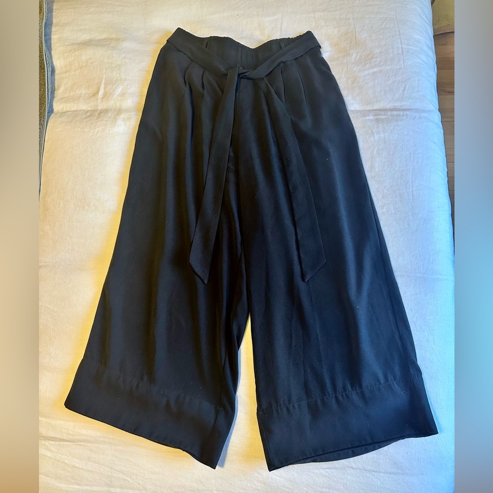 Zara Women's Black Wide-Leg Pants